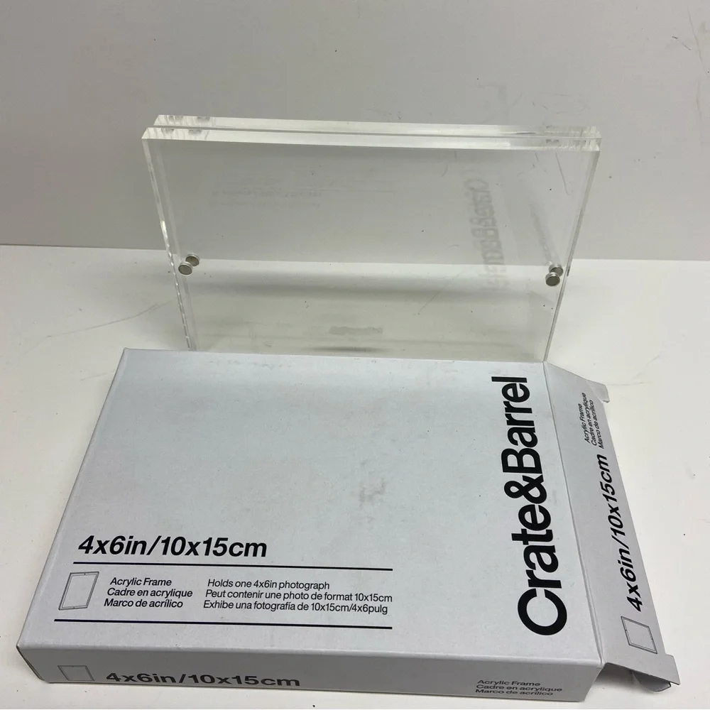 Crate & Barrel Acrylic Frame 4X6” New With Box Home Decor